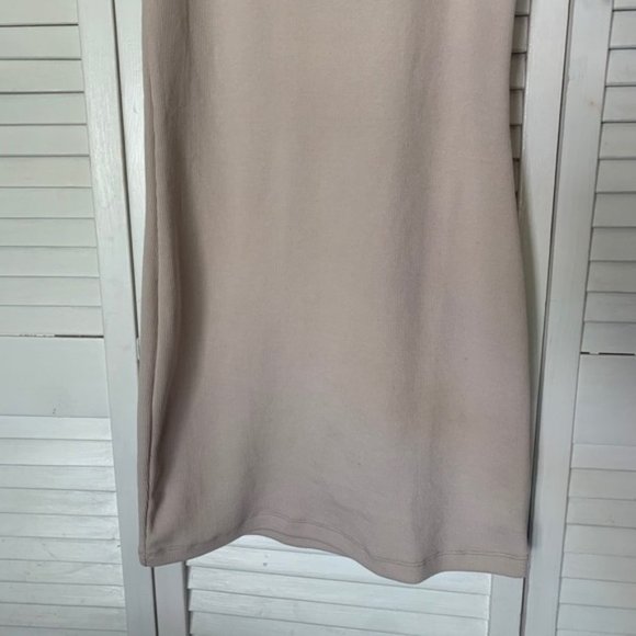 NWT Signature8 Taupe Solid Ribbed Bodycon Dress M​​​ - Picture 4 of 6
